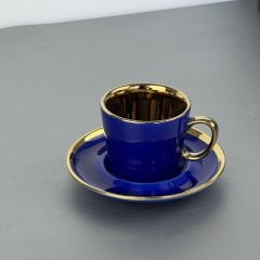 Porselen Tek Lacivert Bohemian Fincan