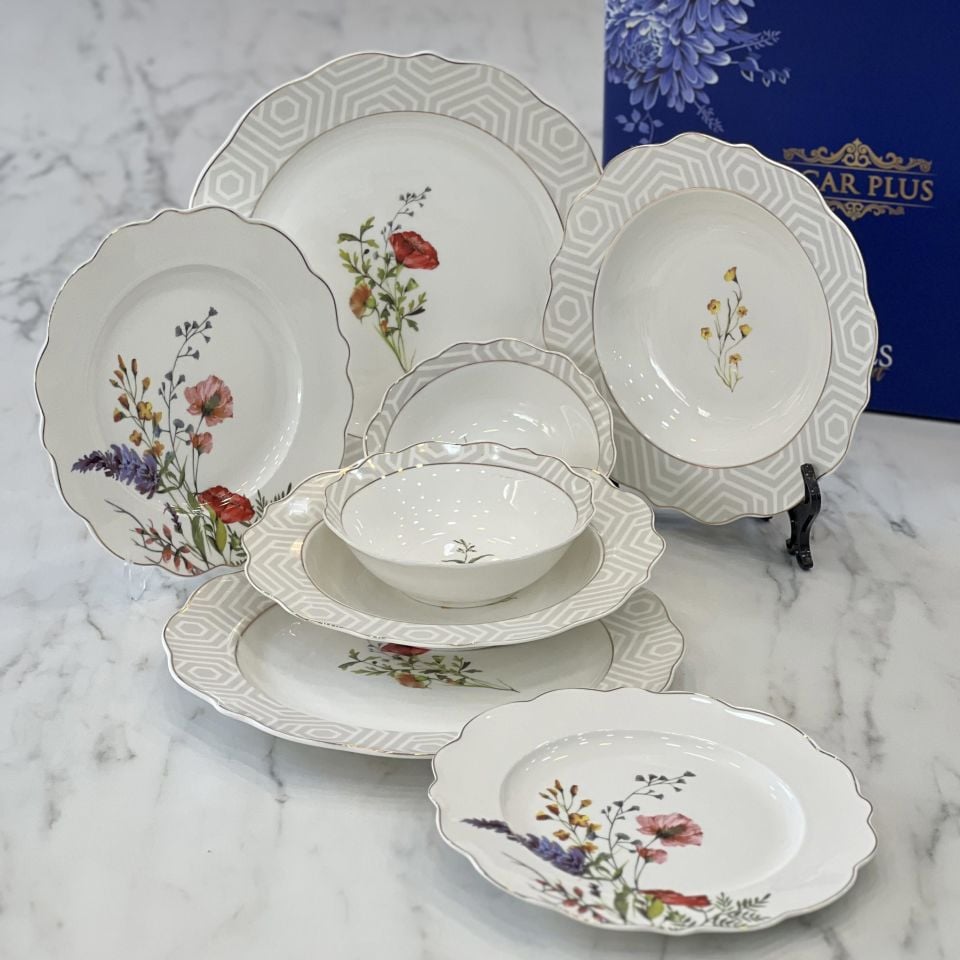 Lüx Bone China 24 Parça Yemek Takımı