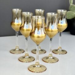 Lüx Paşabahçe Grappa Gold 6 Lı Kahve Yanı Bardak