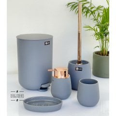 Acr Lüx 5 Parça Banyo Takımı Akrilik Gri Bronz