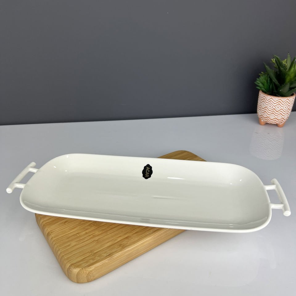 Porselen Dikdörtgen Kulplu Servis 39 Cm