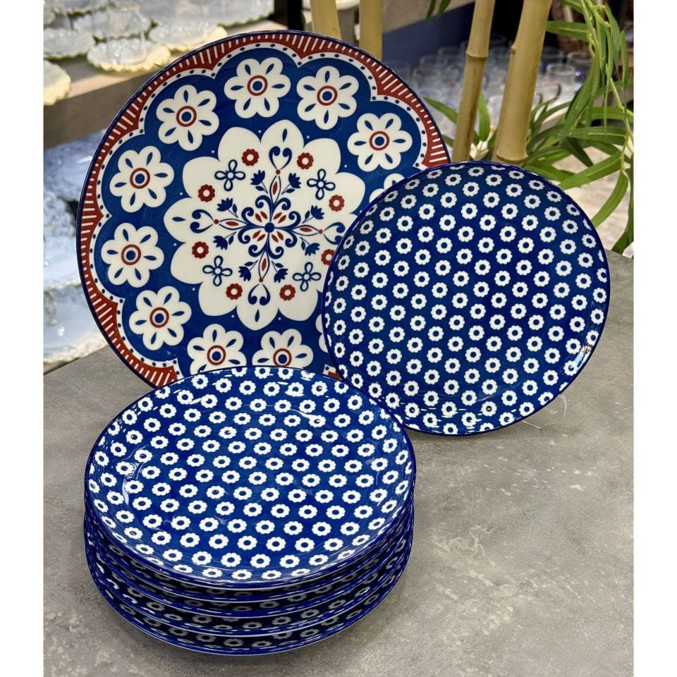 Tiffany Etnik Vintage Detaylı 7 Parça Pasta Seti