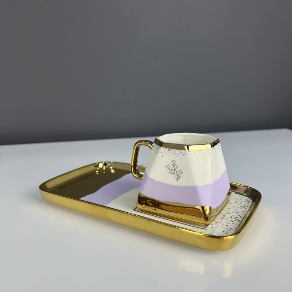 Lüx Porselen Aspen Tek Fİncan Lila