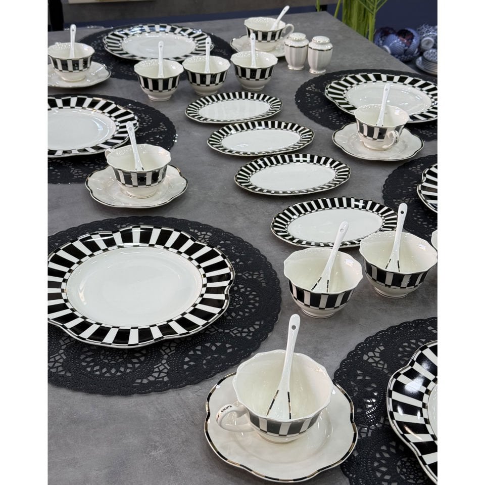 Royking Porselen Piyano 42 Parça Kahvaltı Takımı