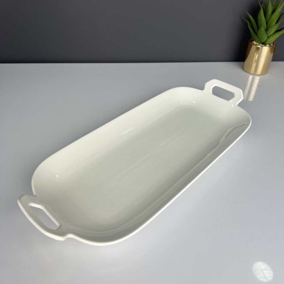 Porselen Dikdörtgen Servis Tabağı 36,4 Cm x 15,8