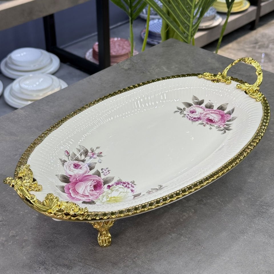 Pink & More Oval Düz Ayaklı Avangarde Servis