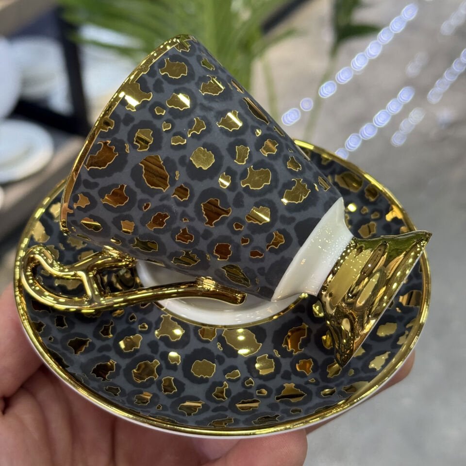 Taliana Gold Gri 6 Lı Porselen Fincan Takımı