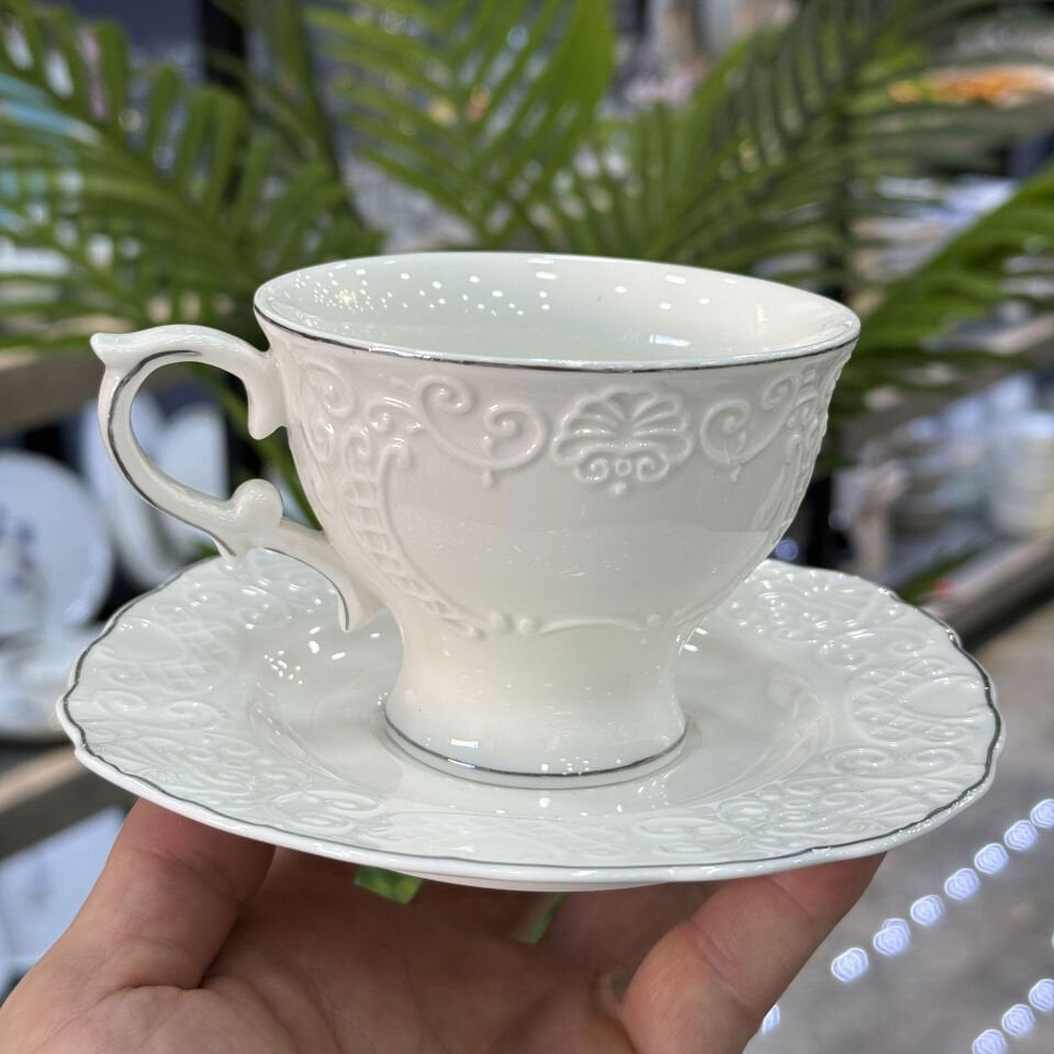 Angela 6 Lı Lüx Porselen Çay Fincanı
