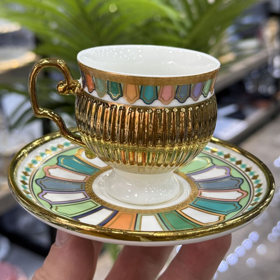 Pompei Lüx Porselen 6 Lı Fİncan Takımı Green