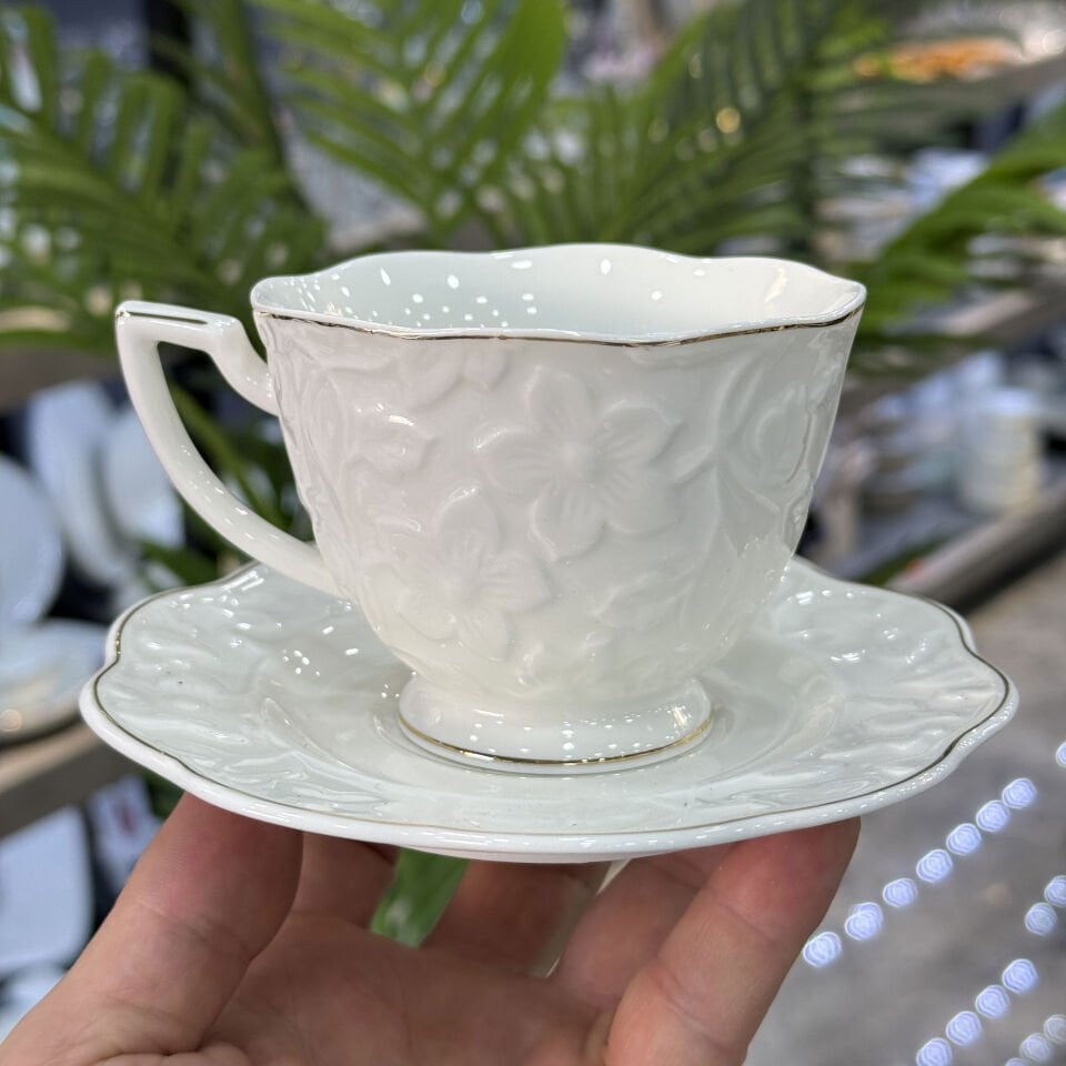 Octavia 6 Lı Lüx Porselen Çay Fincanı Gold