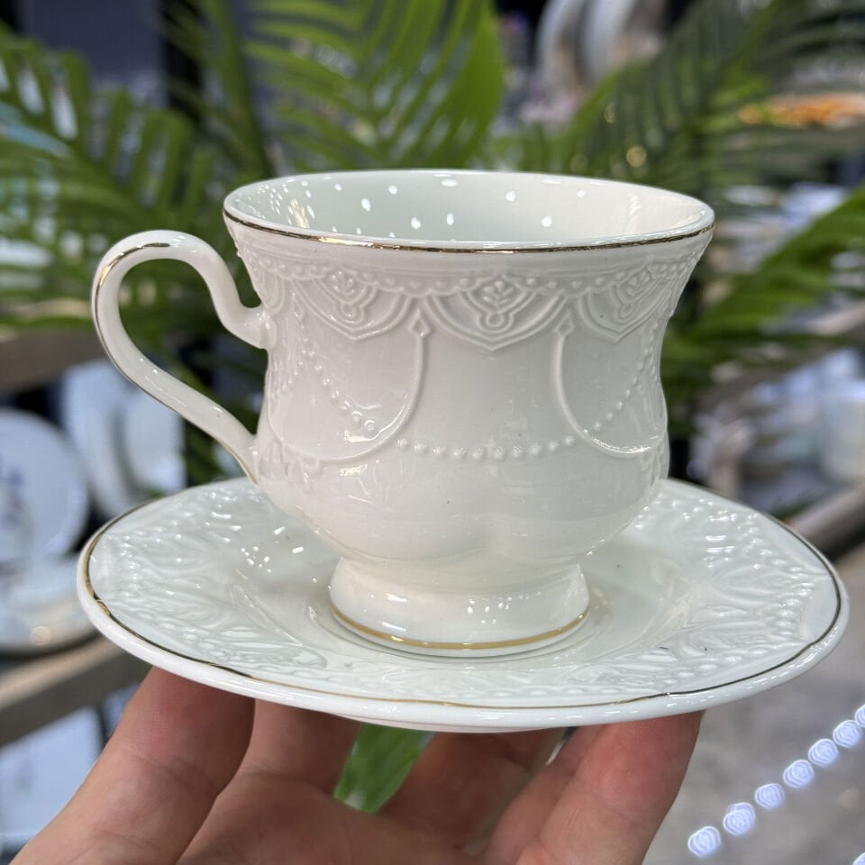 Veronica 6 Lı Lüx Porselen Çay Fincanı Gold