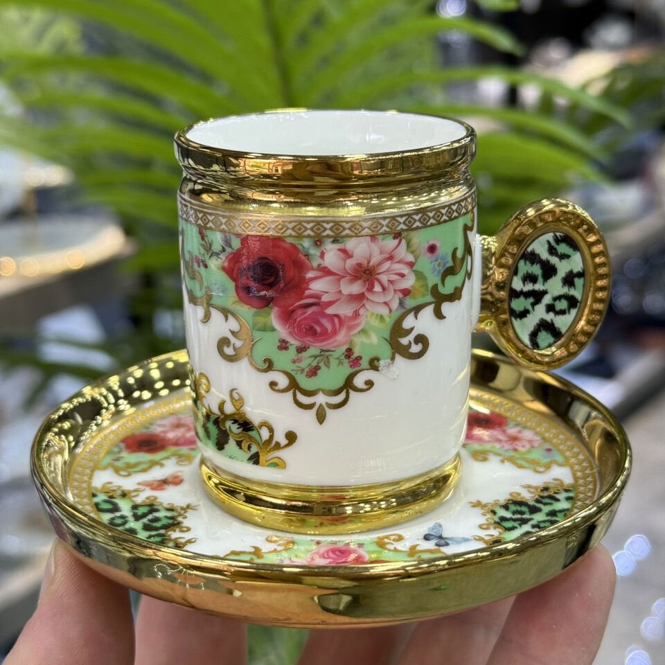 Caviar Lüx Porselen 6 Lı Fİncan Takımı Green