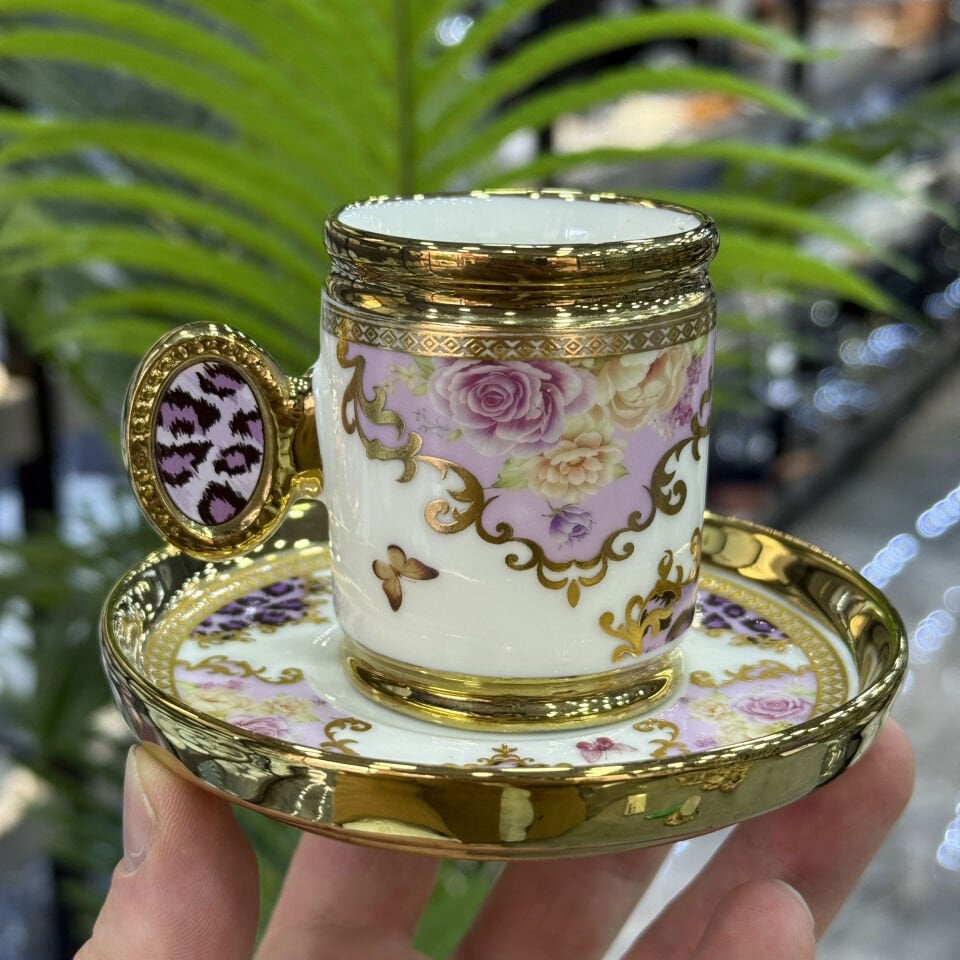 Caviar Lüx Porselen 6 Lı Fİncan Takımı Purple