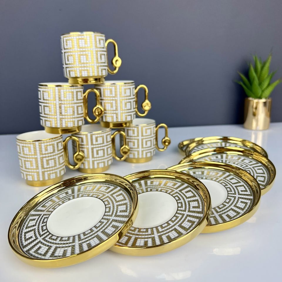 Lüx Gold Mien Porselen Venno 6 Lı Fincan Takımı