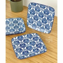 Porselen 23x23 Cm Kare Düz Servis Bianco Mavi (adet Olarak Satılmaktadır)