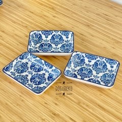 Porselen 16 Cm Dikdörtgen Derin Kase Bianco Mavi (adet Olarak Satılmaktadır)