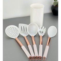 Silikon Beyaz Rose Gold 5 Parça Servis Seti