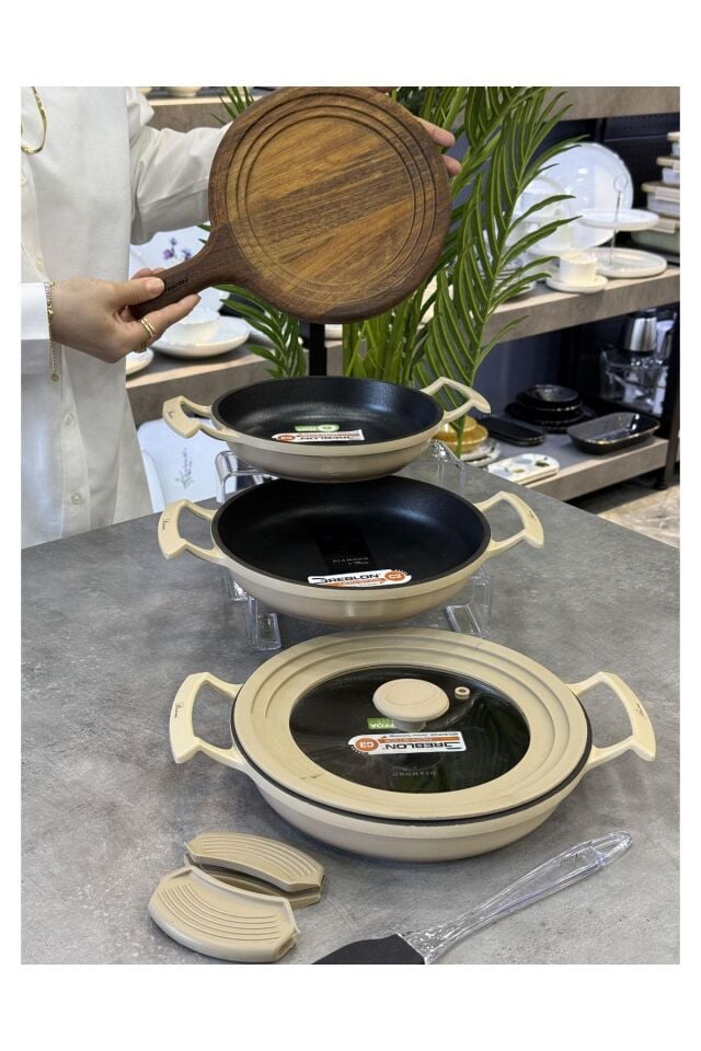 Try Cook 7 Parça Sahan Seti Bej