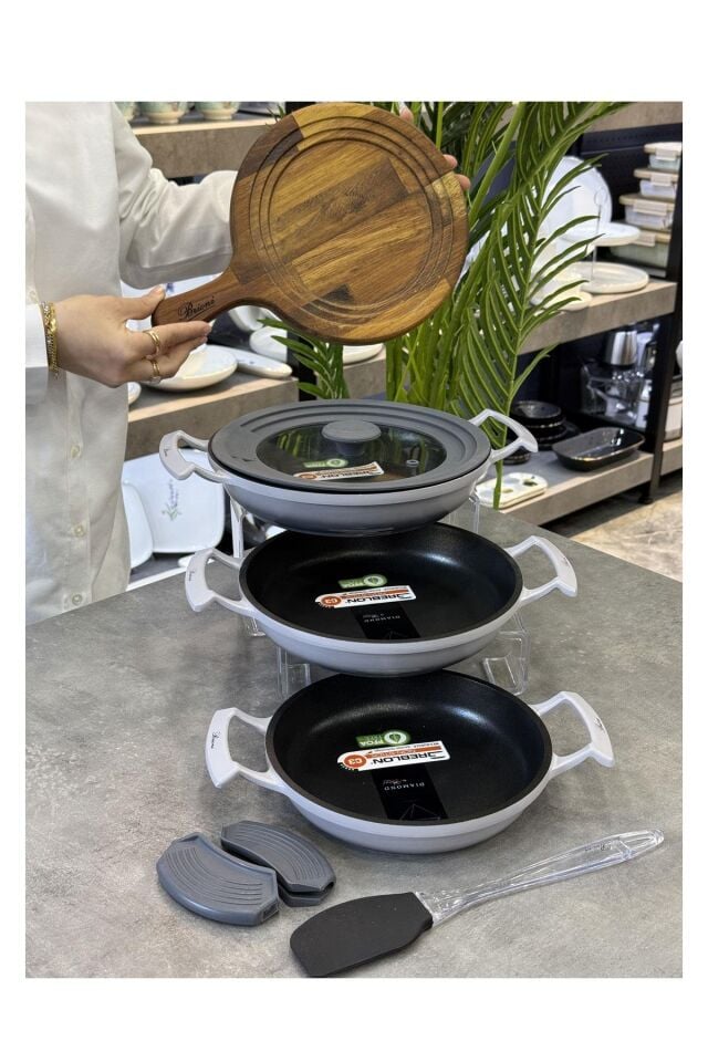 Try Cook 7 Parça Sahan Seti Gri