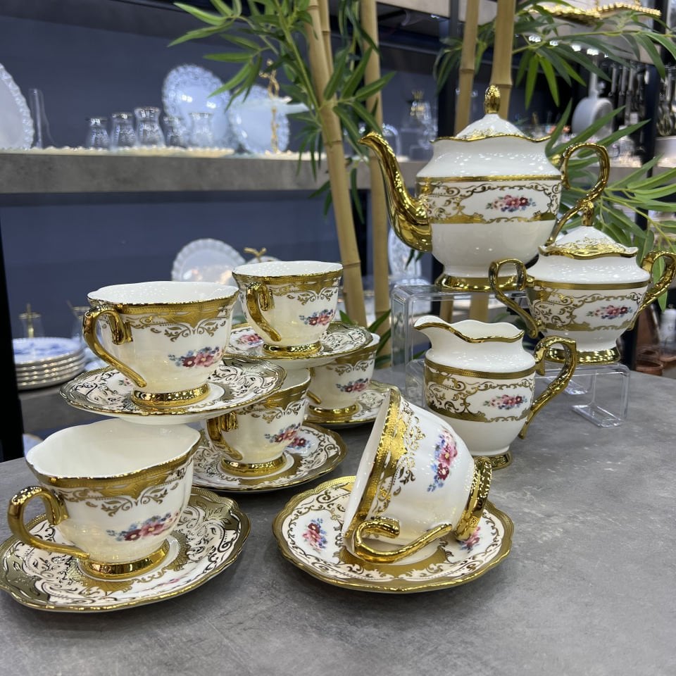 Queen Victory Marigold 15 Parça İngiiz Çay Seti