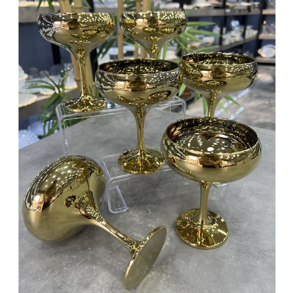 Lüx Titanyum Bistro Gold 6 Lı Dondurmalık