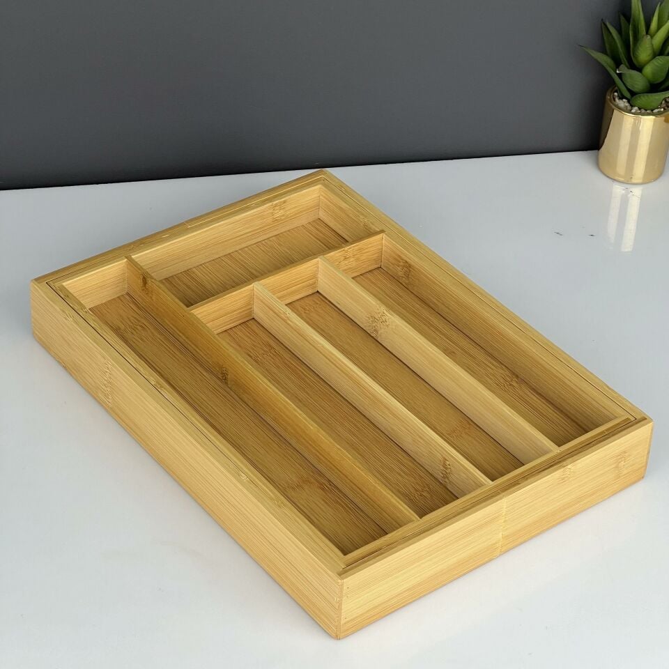 Bambu Çekmece İçi Katlanabilir Kaşıklık