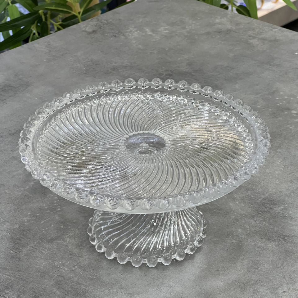 Seri Sonu 0121 Ayaklı Cam Sunum Tabağı 20 Cm