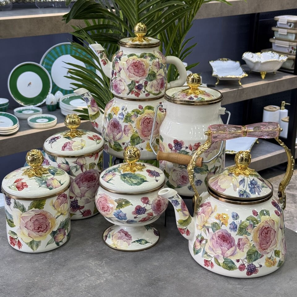 Rose Deluxe 6 Parça Emaye Mutfak Seti