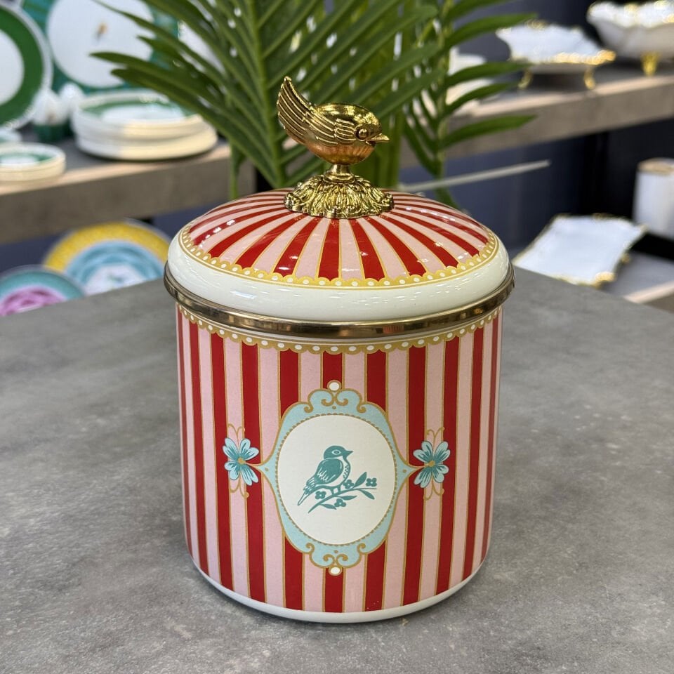 Bellisima Emaye Orta Kavanoz 12 Cm