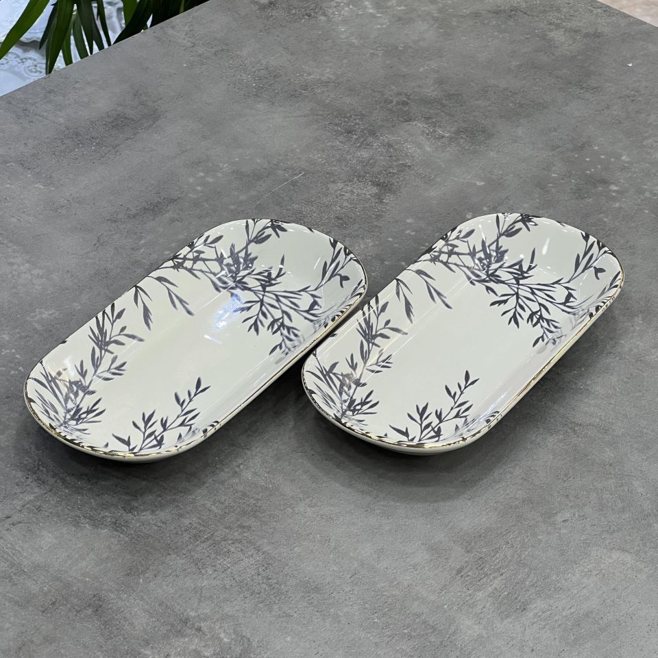 Seri Sonu 028 2 Li Seramik Yaldızlı Kayık 21 Cm