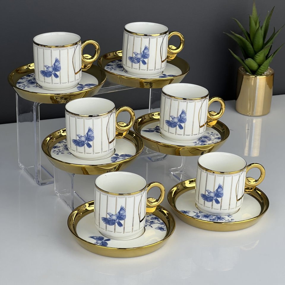 Lüx Porselen Savanna Gold 6 Lı Fincan Takımı