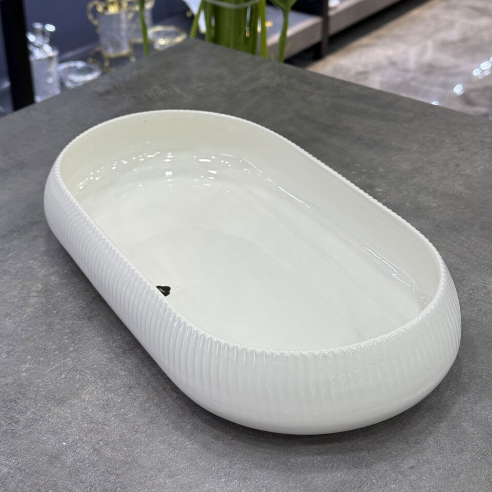 Bianco Line Oval Derin Tabak 35 cm x 18 cm