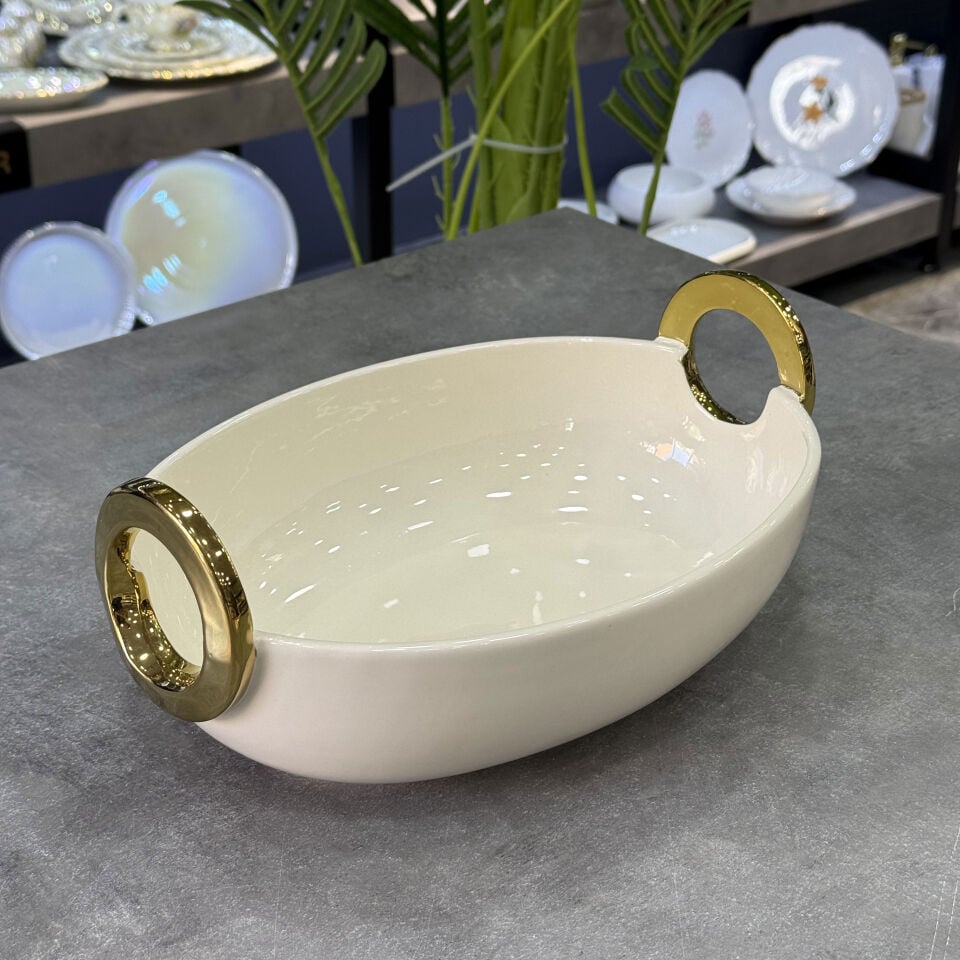 Bonaway Lüx Oval Derin Gold Servis Sunumluk