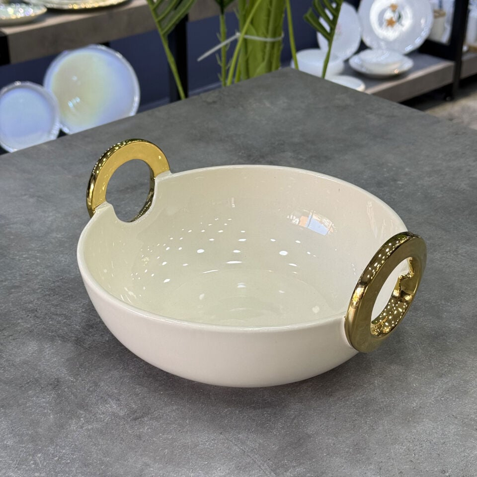 Bonaway Lüx Yuvarlak Derin Gold Servis Sunumluk