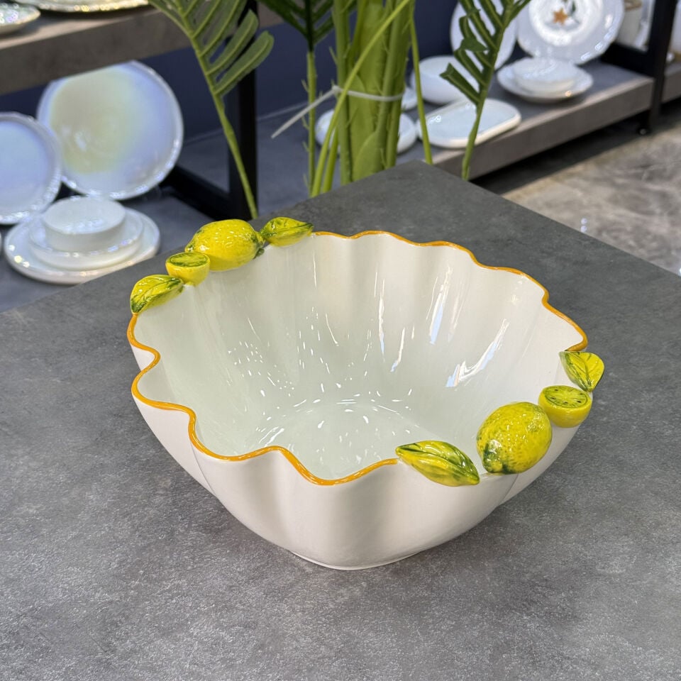 İtalyan Stil Yuvarlak Derin Retro Limon Servis