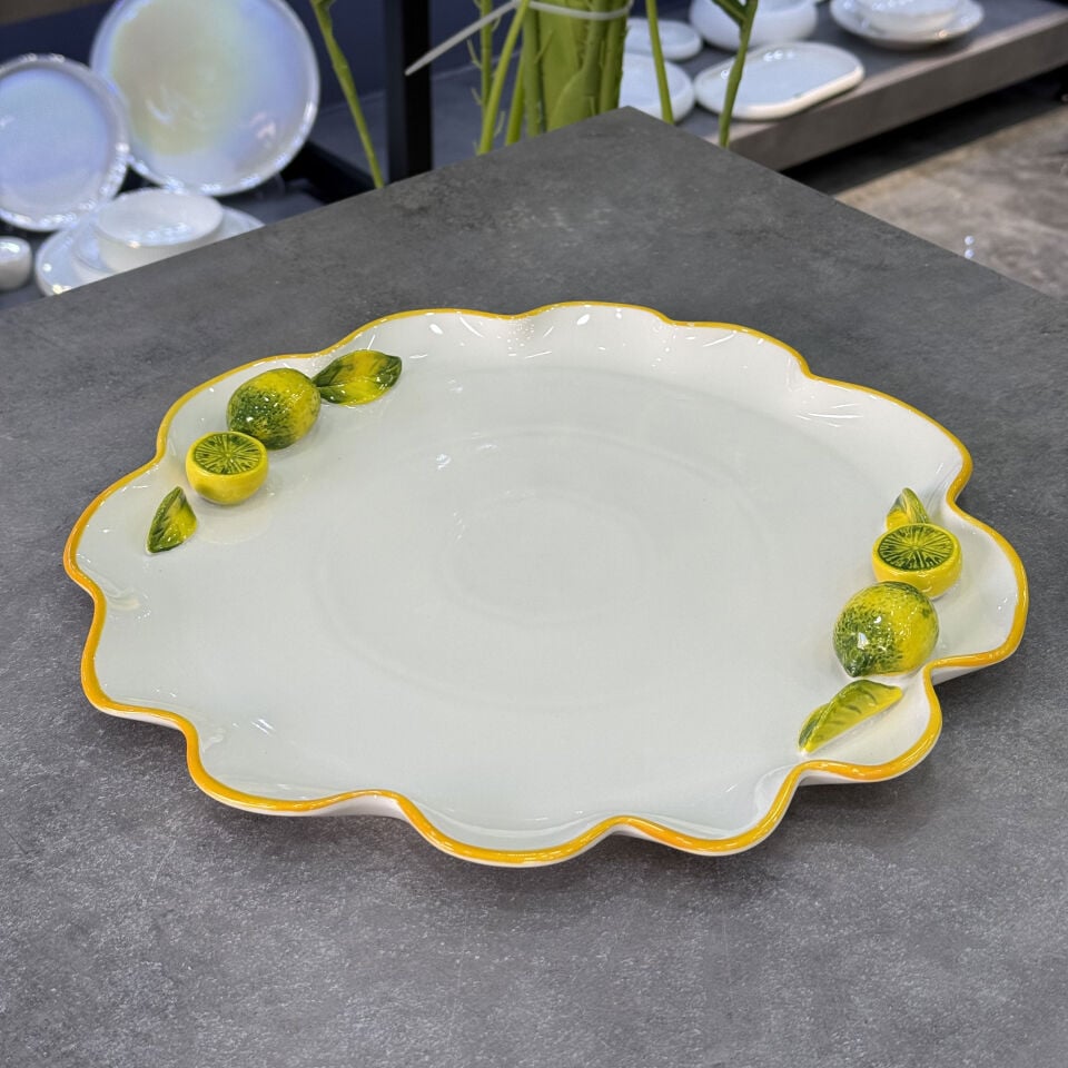 İtalyan Stil Yuvarlak Retro Limon Servis