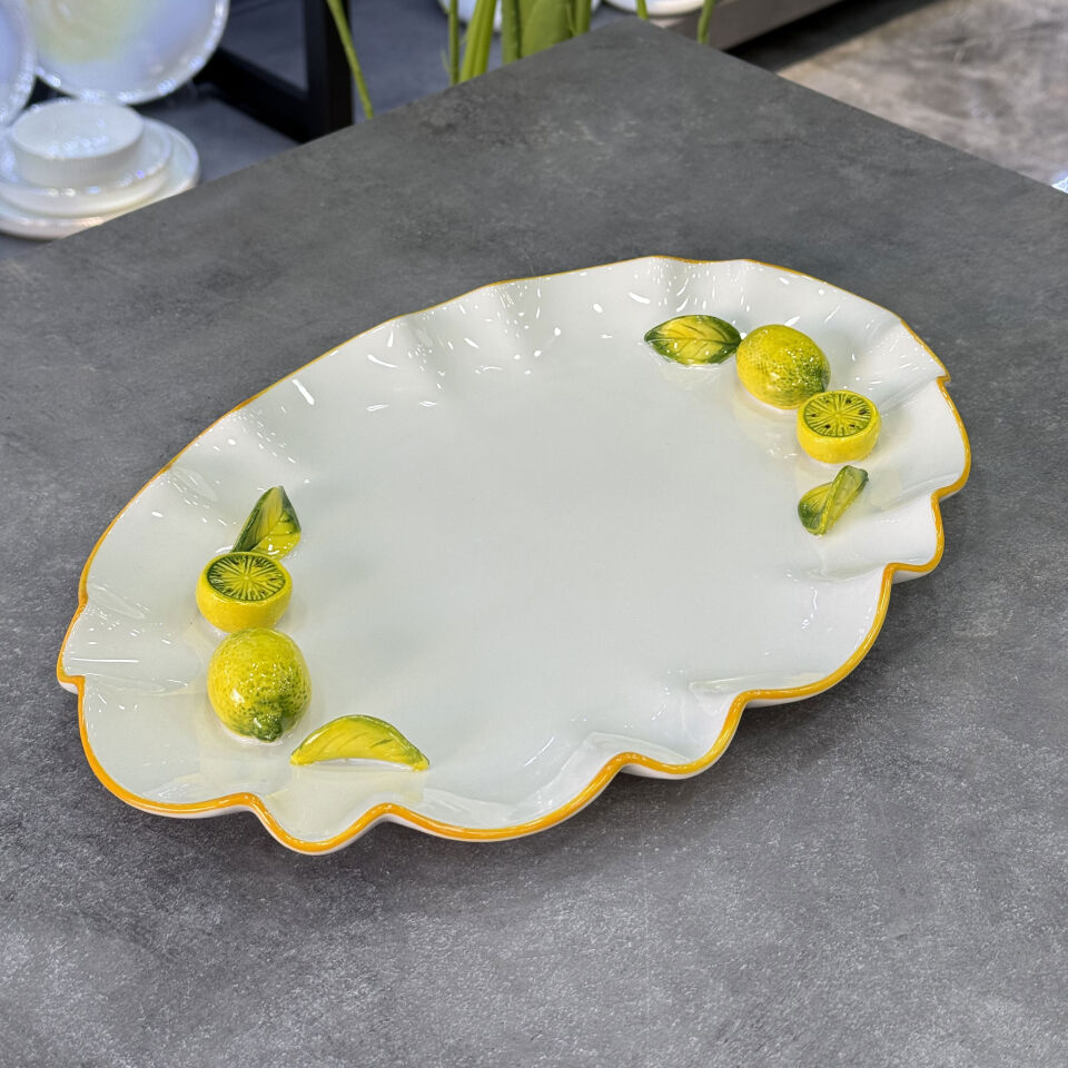 İtalyan Stil Oval Retro Limon Servis