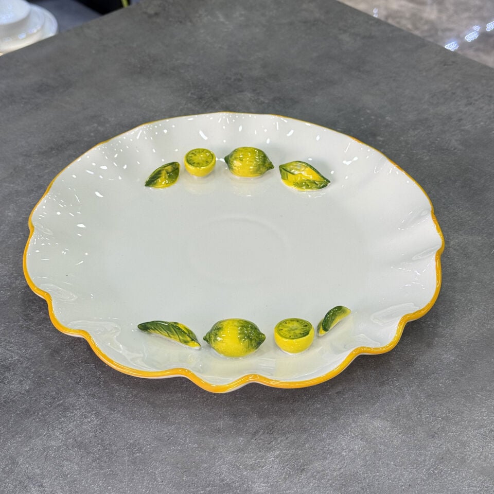 İtalyan Stil Yuvarlak Retro Limon Servis