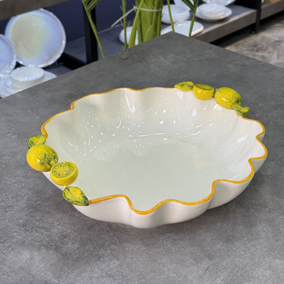 İtalyan Stil Yuvarlak Derin Retro Limon Servis