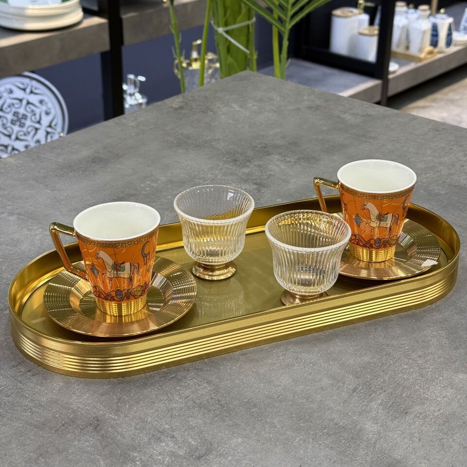 Lüx Porselen 7 Parça 2 Li Fincan Takımı Passifolia
