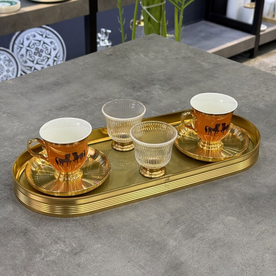 Lüx Porselen 7 Parça 2 Li Fincan Takımı Jasmin