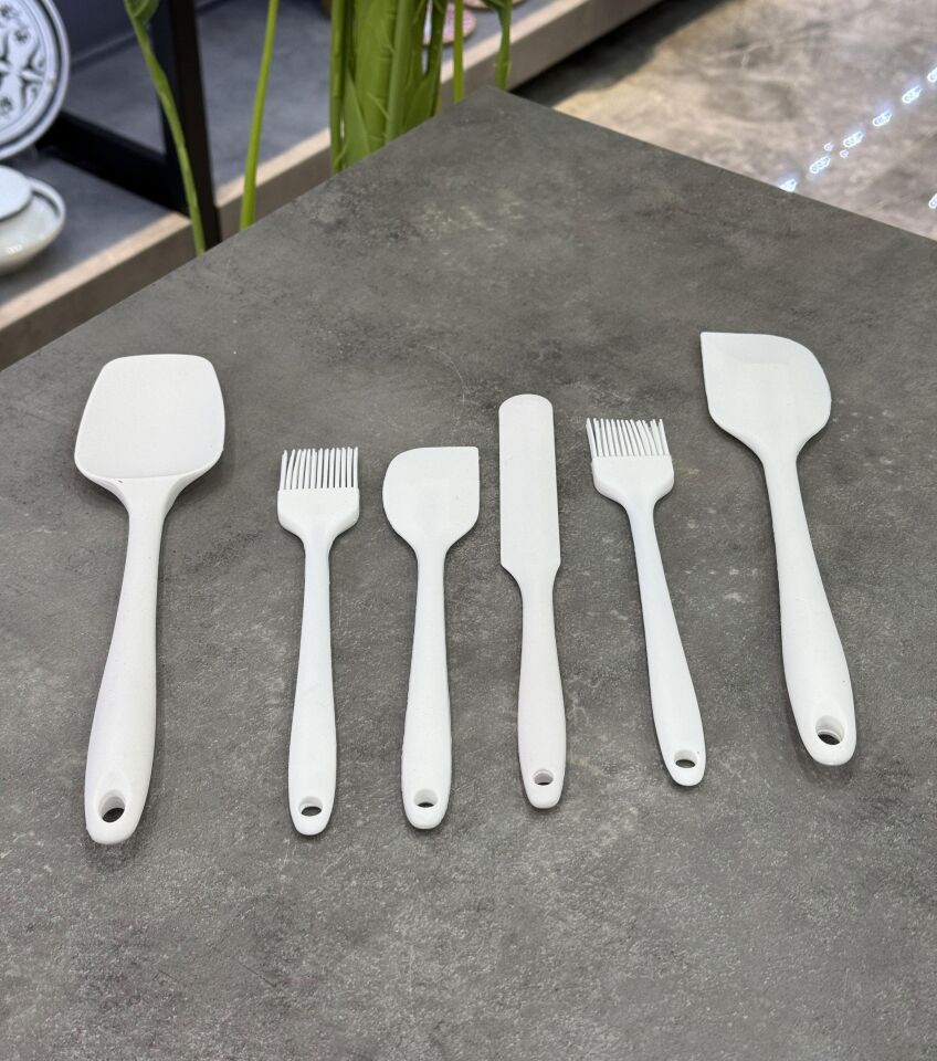 Seri Sonu 0206 5 Li Pasta İçin Silikon Hazırlık Seti Beyaz