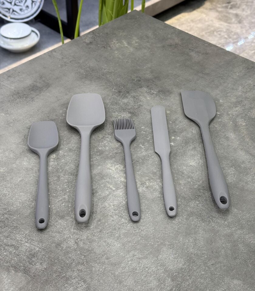 Seri Sonu 0207 5 Li Pasta İçin Silikon Hazırlık Seti Gri