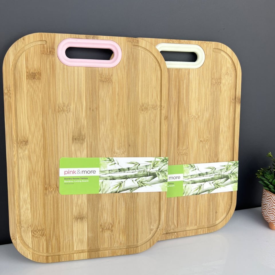 Lüx Bambu Kesim Tahtası Pembe