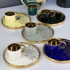 Lüx Ares Özel İşlemeli Gold 6 Lı Fincan Takımı