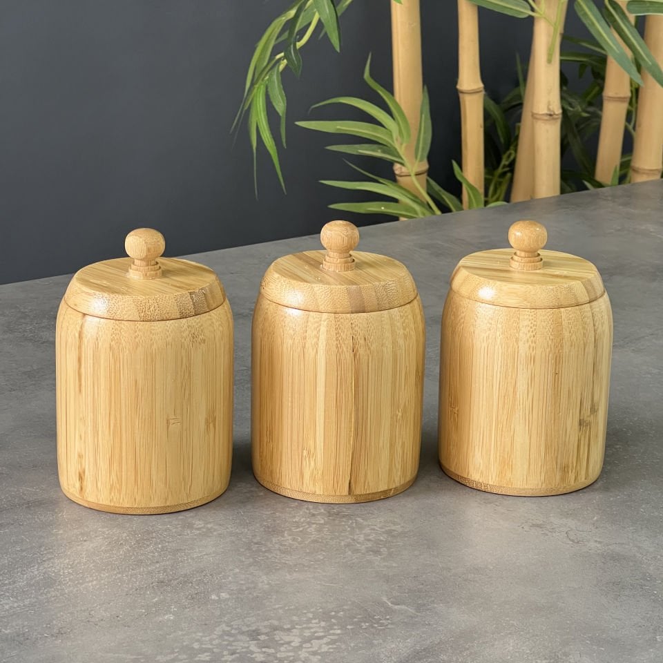 Komple Bambu 3 Lü Kavanoz Seti