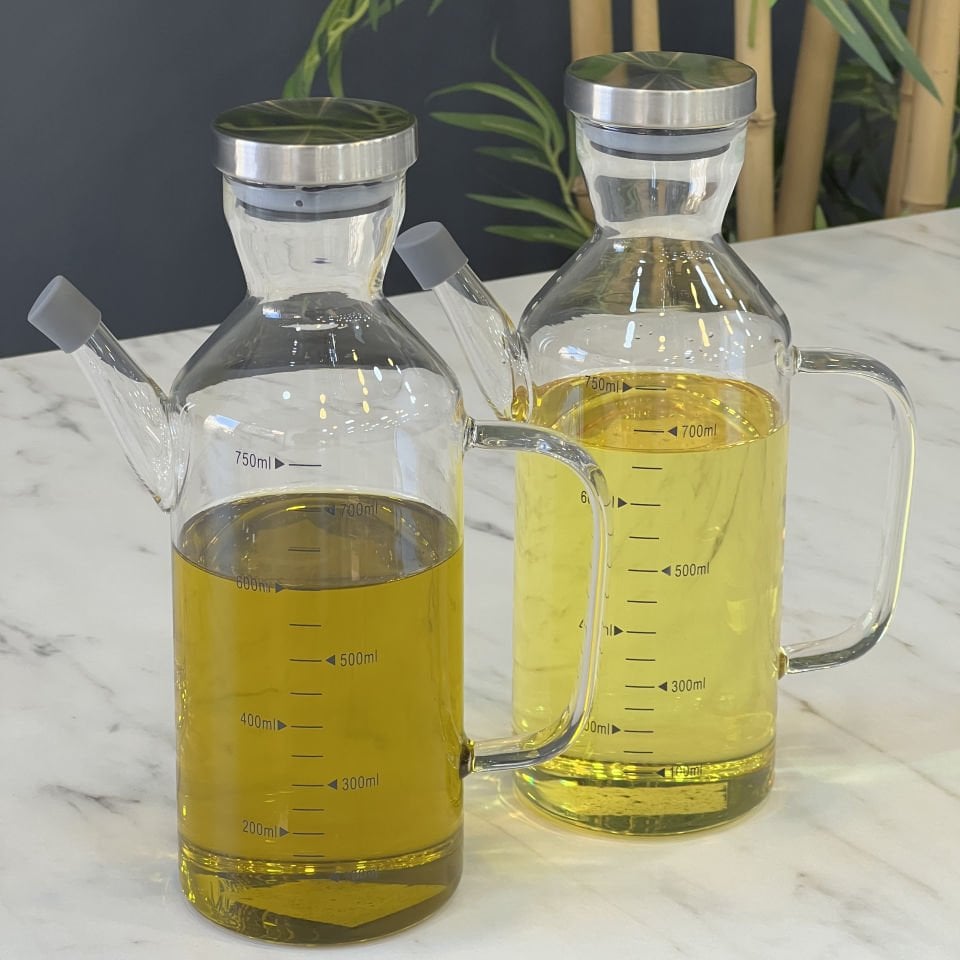Lüx Borosilikat Cam 750 ML 2 Li Yağlık Seti