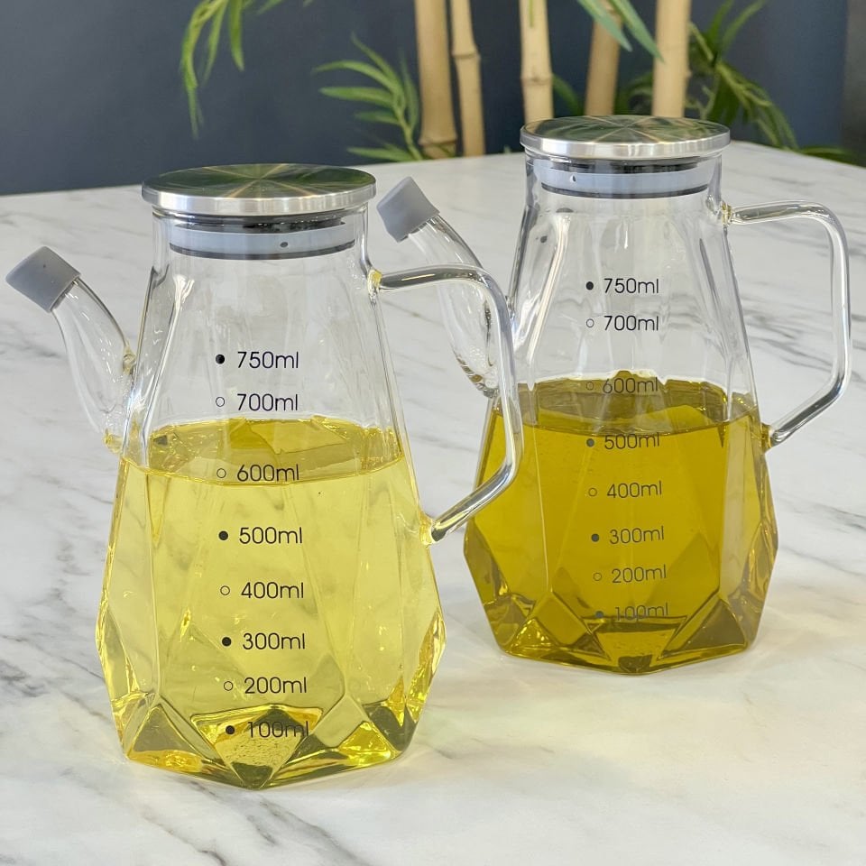 Lüx Borosilikat Cam 750 ML 2 Li Yağlık Seti