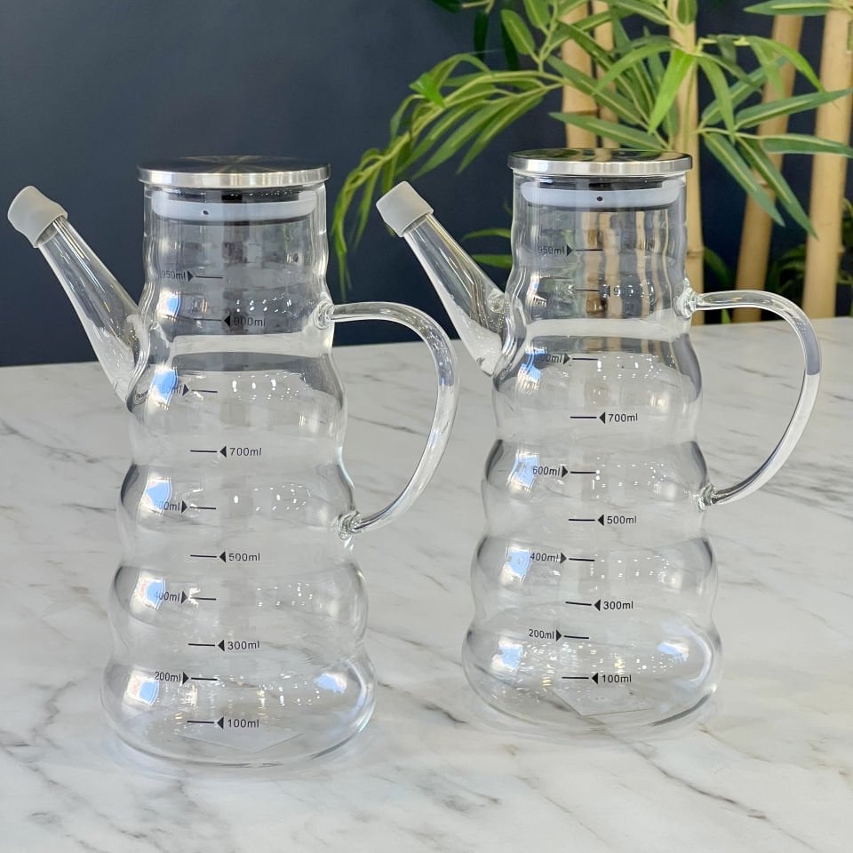 Lüx Borosilikat Cam 950 ML 2 Li Yağlık Seti