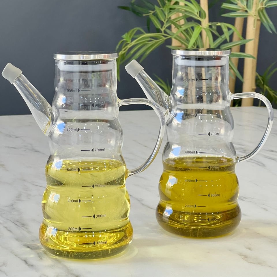 Lüx Borosilikat Cam 950 ML 2 Li Yağlık Seti